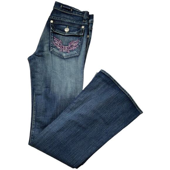 Rock & Republic Jeans Women's Size 25 Pink Rhinestones Bleu Denim - Picture 3 of 12